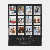 Jubileum ONZE LIEFDE VERHAAL 12 Foto Lijst Custom Fleece Deken (Voorkant)