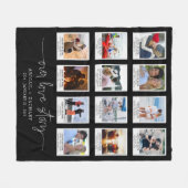 Jubileum ONZE LIEFDE VERHAAL 12 Foto Lijst Custom Fleece Deken (Voorkant (Horizontaal))