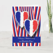 Jubileum op Bastille Day, Hearts and Stripes Kaart (Voorkant)