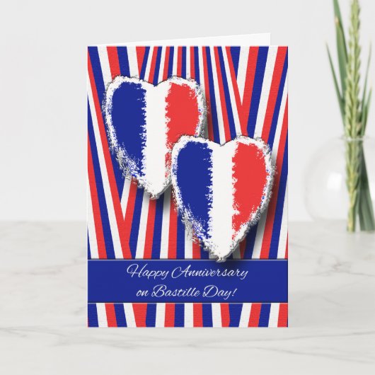 Jubileum op Bastille Day, Hearts and Stripes Kaart (Voorkant)