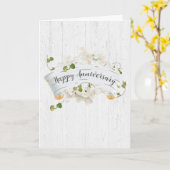 Jubileum op berkenrol met klimop kaart (Gele Bloem)