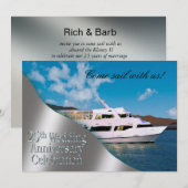 Jubileum op jacht 25th Wedding | daglicht Kaart (Voorkant / Achterkant)