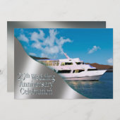 Jubileum op jacht 25th Wedding | daglicht Kaart (Voorkant / Achterkant)