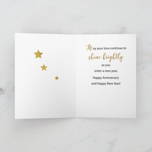 Jubileum op New Year's Eve Gold and Silver look Kaart (Binnen)