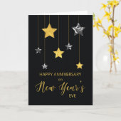 Jubileum op New Year's Eve Gold and Silver look Kaart (Gele Bloem)