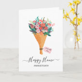 Jubileum op uw nieuwe huismakelaar kaart (Gele Bloem)