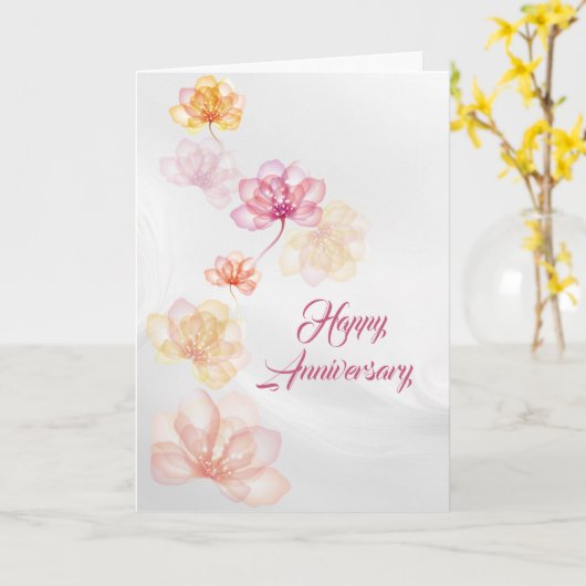 Jubileum op wit Abstract Kaart (Gele Bloem)