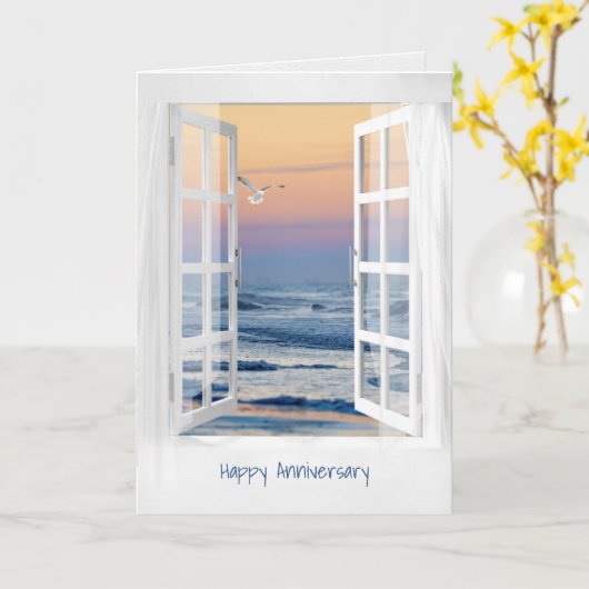 Jubileum Open Ocean Window Card Kaart (Gele Bloem)