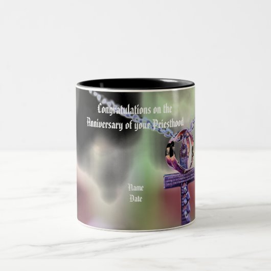 Jubileum Ordination Personalized Pastor Priest Tweekleurige Koffiemok (Center)