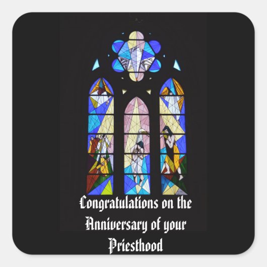 Jubileum Ordination Personalized Pastor Priest Vierkante Sticker (Voorkant)