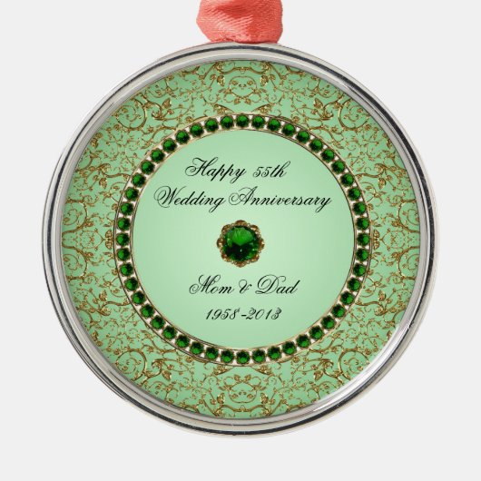 Jubileum Ornament Emerald Wedding (Voorkant)