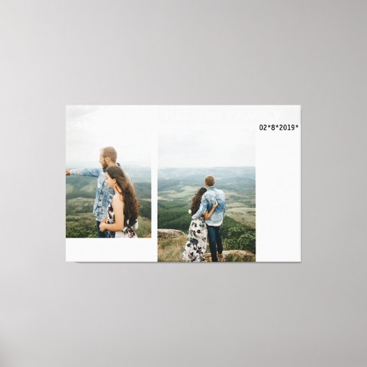 Jubileum paar foto collage canvas afdruk (Voorkant)