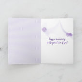 Jubileum paarse bloemen op witte Kaart (Binnen)