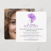 Jubileum paarse waterverf foto van doodbloem kaart (Voorkant / Achterkant)