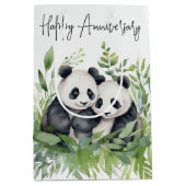 Jubileum panda Beren in bladeren Medium Cadeauzakje (Voorkant)