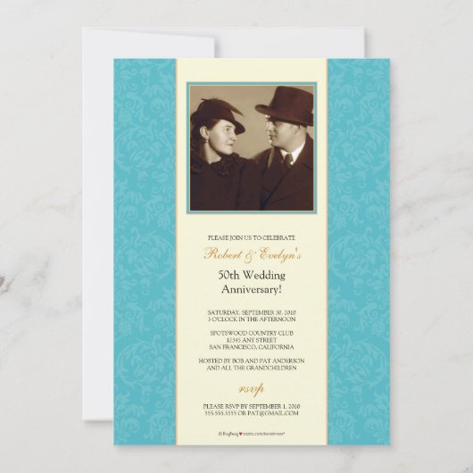 Jubileum-partij - Aanbesteding in aqua Kaart (Achterkant)