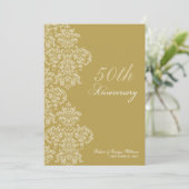  Jubileum partij Aangepaste uitnodiging (goud) (Staand voorkant)