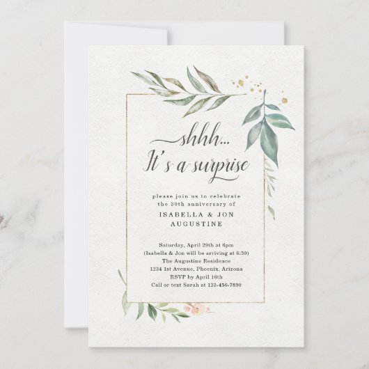 Jubileum Partij bij de Waterverf Floral Kaart (Voorkant)