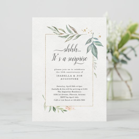 Jubileum Partij bij de Waterverf Floral Kaart (Staand voorkant)