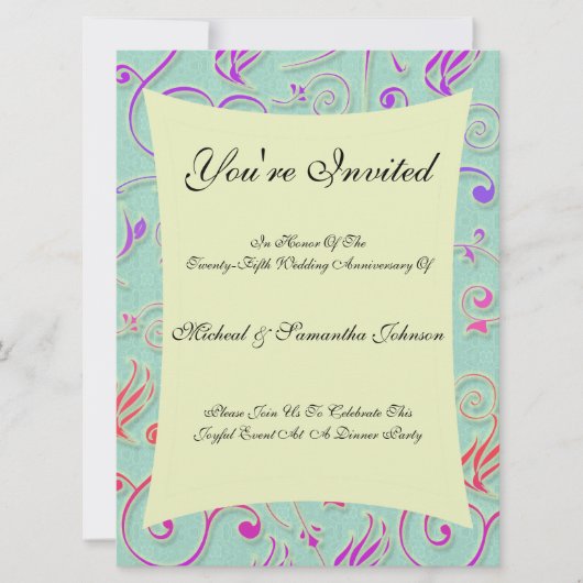 Jubileum partij Festive Confetti Invitation Kaart (Voorkant)