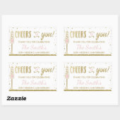 Jubileum partij flesverpakking, faux glitter rechthoekige sticker (Vel)