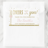 Jubileum partij flesverpakking, faux glitter rechthoekige sticker (Tas)