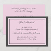 Jubileum Partij Klassieke uitnodiging Blush Roze (Voorkant / Achterkant)