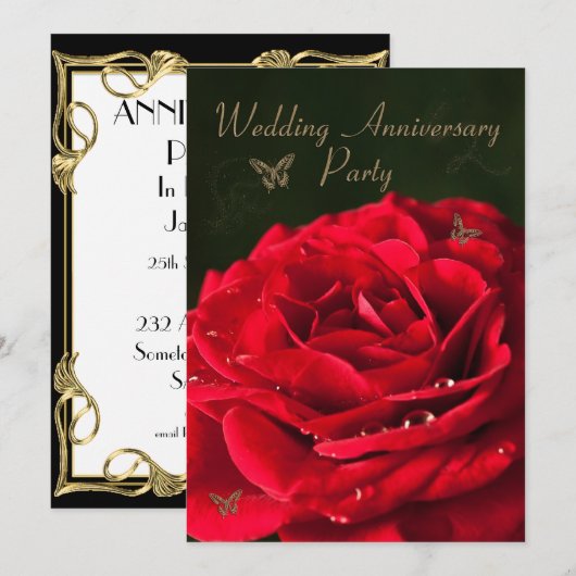 Jubileum partijuitnodiging kaart (Voorkant / Achterkant)