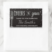 Jubileum Party Bottle Wrapper, Faux Silver Rechthoekige Sticker (Tas)