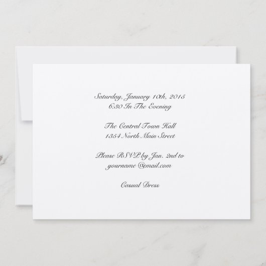 Jubileum Party Classic Invitation Silver Kaart (Achterkant)