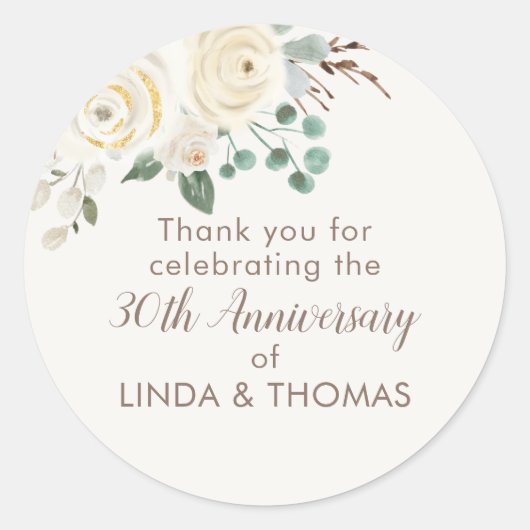 Jubileum Party Dreamweaver White Floral Stickers (Voorkant)