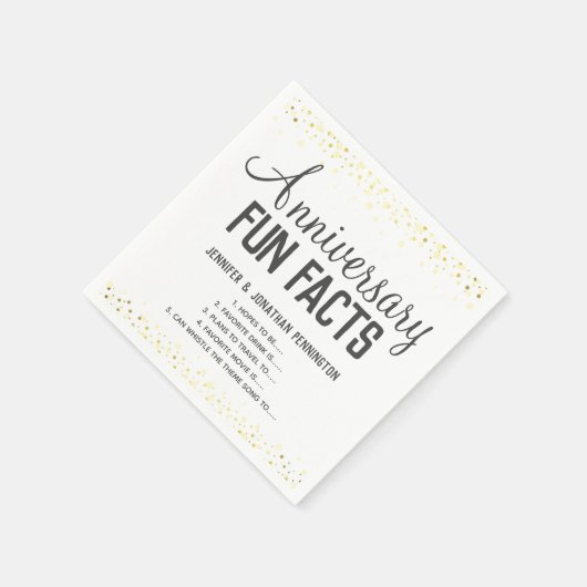 Jubileum Party Fun Facts Unisex Confetti Napkin Servet (Hoek)