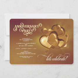 Jubileum Party Gold Invitation Aankondiging