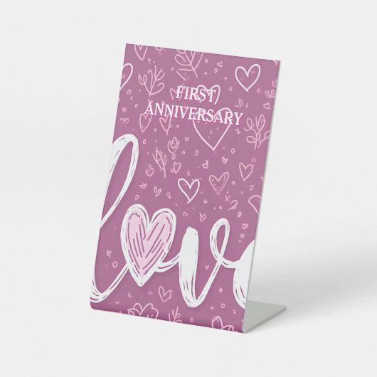 Jubileum Party Invitation Table Pickets Reclamebord Met Voetstuk (Voorkant)