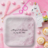 Jubileum Party Roze Swirl Abstract Papieren Bordje (Feest)