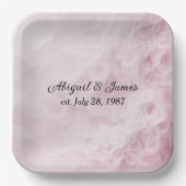 Jubileum Party Roze Swirl Abstract Papieren Bordje (Voorkant)