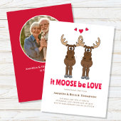 Jubileum Party Schattige Whimsical Moose Foto Kaart