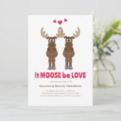 Jubileum Party Schattige Whimsical Moose Kaart (Staand voorkant)