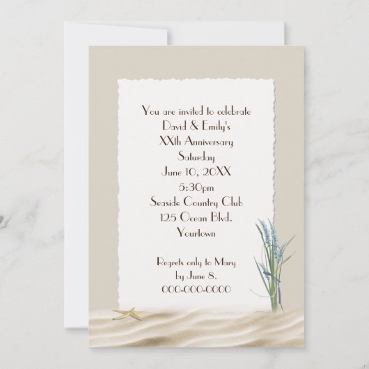 Jubileum Party Starfish Photo Lijst Kaart (Achterkant)