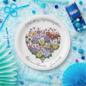 Jubileum Partyware, Bloemenhart, Gepersonaliseerd Papieren Bordje (Feest)