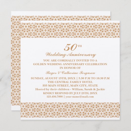 Jubileum patroonweddenschap kaart (Voorkant / Achterkant)