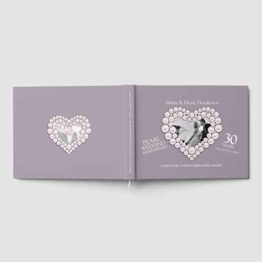 Jubileum Pearl bruiloft foto harten 30 jaar Gastenboek (Volledig)