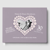 Jubileum Pearl bruiloft foto harten 30 jaar Gastenboek (Voorkant)