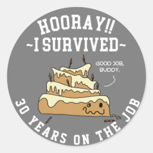 Jubileum Personeelswaardering werk Aangepast Ronde Sticker