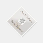 Jubileum Persoonlijke foto en tekst Zilver Servetten (Hoek)