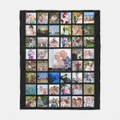 Jubileum Photo Collage Script Name Year - Black Fleece Deken (Voorkant)