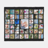 Jubileum Photo Collage Script Name Year - Black Fleece Deken (Voorkant (Horizontaal))