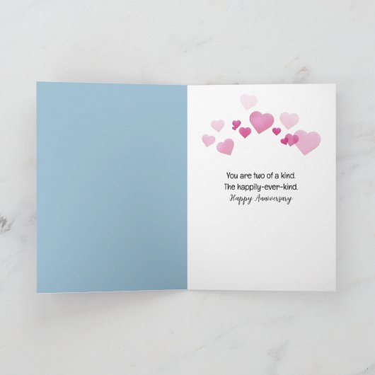 Jubileum pinguïn paar op een ijsberg kaart (Binnen)