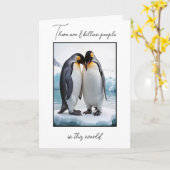 Jubileum pinguïn paar op een ijsberg kaart (Gele Bloem)