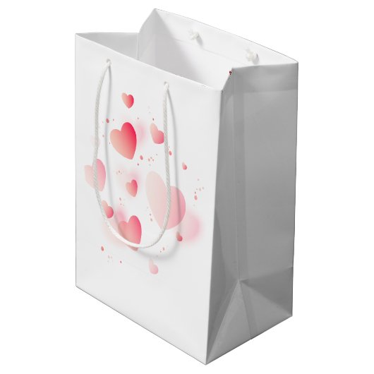 Jubileum pinguïns met hart medium cadeauzakje (Achterkant Gekanteld)